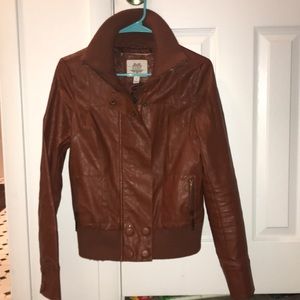 Leather motorcycle jacket